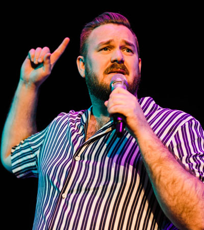 Jonathan Duffy during a stand-up performance